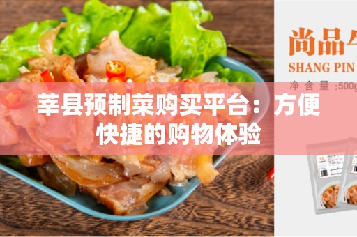 莘县预制菜购买平台：方便快捷的购物体验