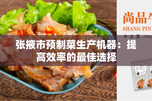 张掖市预制菜生产机器：提高效率的最佳选择