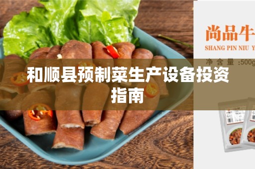 和顺县预制菜生产设备投资指南