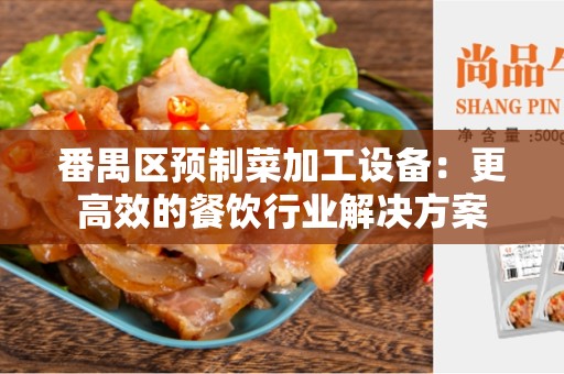 番禺区预制菜加工设备：更高效的餐饮行业解决方案