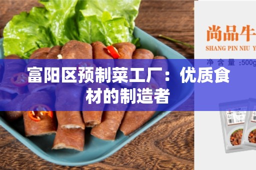 富阳区预制菜工厂：优质食材的制造者