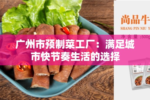 广州市预制菜工厂：满足城市快节奏生活的选择