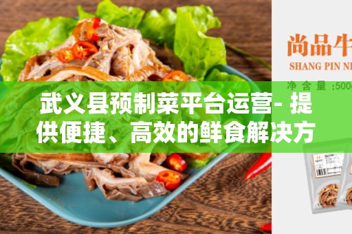 武义县预制菜平台运营- 提供便捷、高效的鲜食解决方案