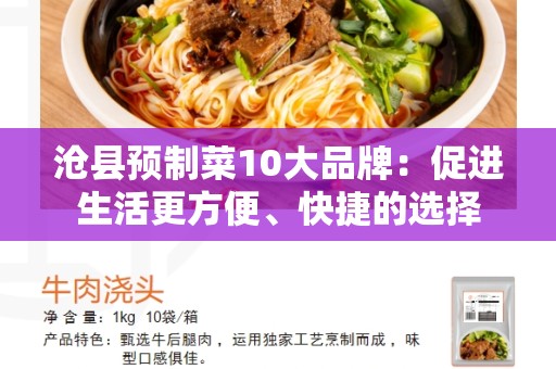 沧县预制菜10大品牌：促进生活更方便、快捷的选择