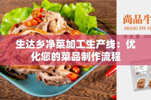 生达乡净菜加工生产线：优化您的菜品制作流程