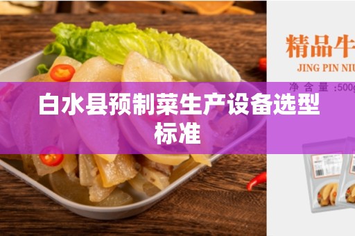 白水县预制菜生产设备选型标准