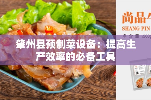 肇州县预制菜设备：提高生产效率的必备工具