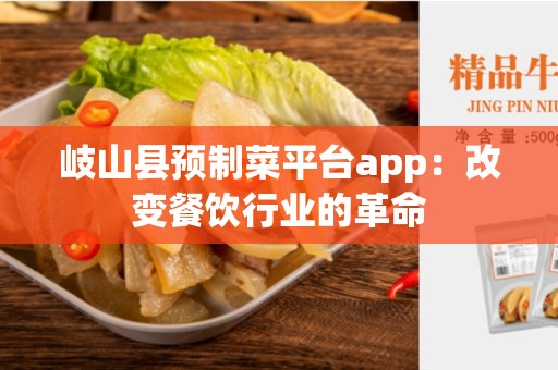 岐山县预制菜平台app：改变餐饮行业的革命