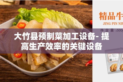大竹县预制菜加工设备- 提高生产效率的关键设备
