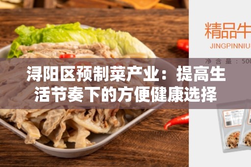 浔阳区预制菜产业：提高生活节奏下的方便健康选择