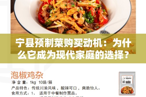 宁县预制菜购买动机：为什么它成为现代家庭的选择？