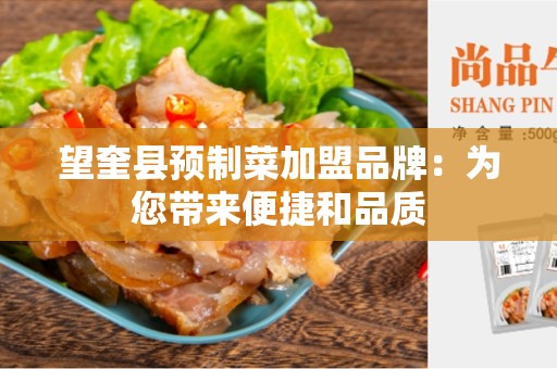 望奎县预制菜加盟品牌：为您带来便捷和品质