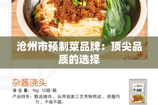 沧州市预制菜品牌：顶尖品质的选择