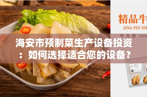 海安市预制菜生产设备投资：如何选择适合您的设备？