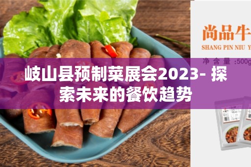 岐山县预制菜展会2023- 探索未来的餐饮趋势