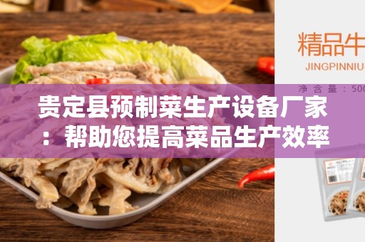 贵定县预制菜生产设备厂家：帮助您提高菜品生产效率的首选