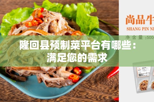 隆回县预制菜平台有哪些：满足您的需求