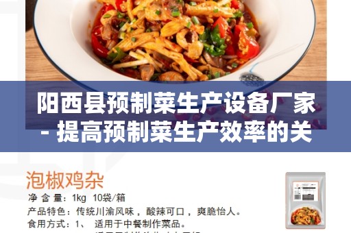 阳西县预制菜生产设备厂家- 提高预制菜生产效率的关键