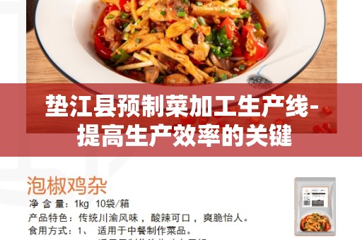 垫江县预制菜加工生产线- 提高生产效率的关键