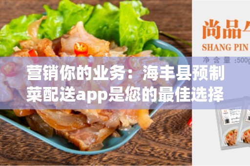 营销你的业务：海丰县预制菜配送app是您的最佳选择