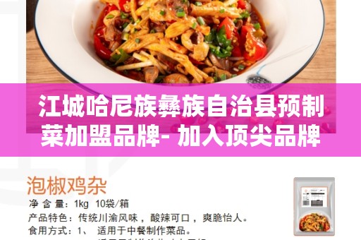 江城哈尼族彝族自治县预制菜加盟品牌- 加入顶尖品牌，开启创业之路