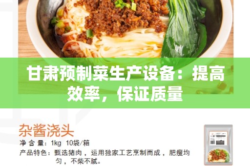 甘肃预制菜生产设备：提高效率，保证质量