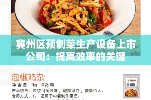 冀州区预制菜生产设备上市公司：提高效率的关键