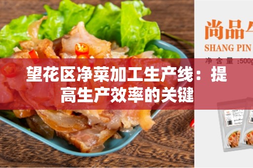 望花区净菜加工生产线：提高生产效率的关键