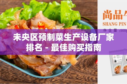 未央区预制菜生产设备厂家排名 - 最佳购买指南