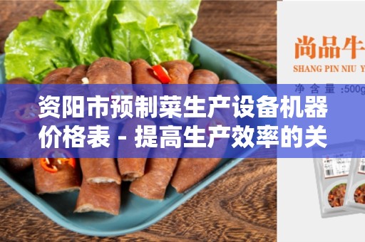 资阳市预制菜生产设备机器价格表 - 提高生产效率的关键