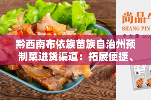 黔西南布依族苗族自治州预制菜进货渠道：拓展便捷、高效的供应链
