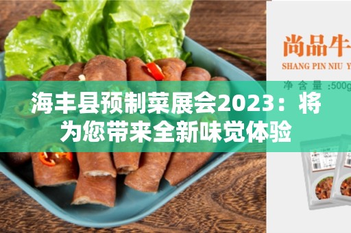 海丰县预制菜展会2023：将为您带来全新味觉体验