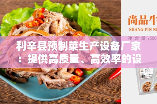 利辛县预制菜生产设备厂家：提供高质量、高效率的设备解决方案
