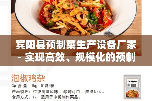 宾阳县预制菜生产设备厂家- 实现高效、规模化的预制菜生产