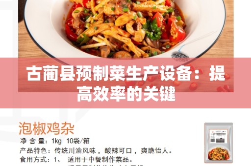 古蔺县预制菜生产设备：提高效率的关键