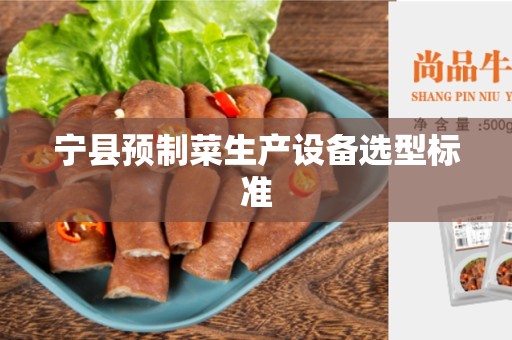 宁县预制菜生产设备选型标准