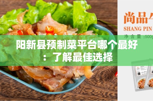 阳新县预制菜平台哪个最好：了解最佳选择