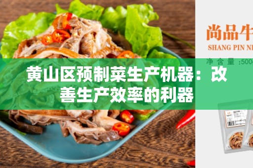 黄山区预制菜生产机器：改善生产效率的利器