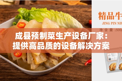 成县预制菜生产设备厂家：提供高品质的设备解决方案