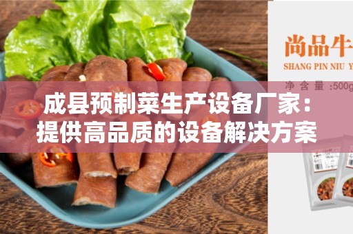成县预制菜生产设备厂家：提供高品质的设备解决方案