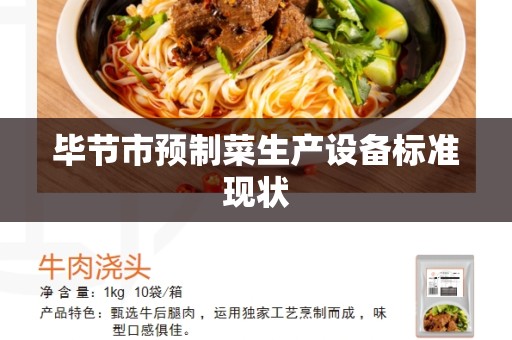 毕节市预制菜生产设备标准现状