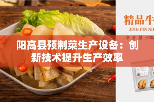 阳高县预制菜生产设备：创新技术提升生产效率