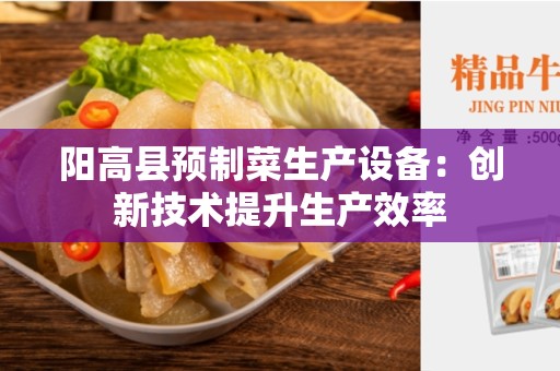阳高县预制菜生产设备：创新技术提升生产效率