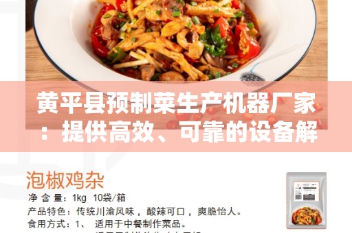 黄平县预制菜生产机器厂家：提供高效、可靠的设备解决方案