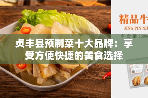 贞丰县预制菜十大品牌：享受方便快捷的美食选择