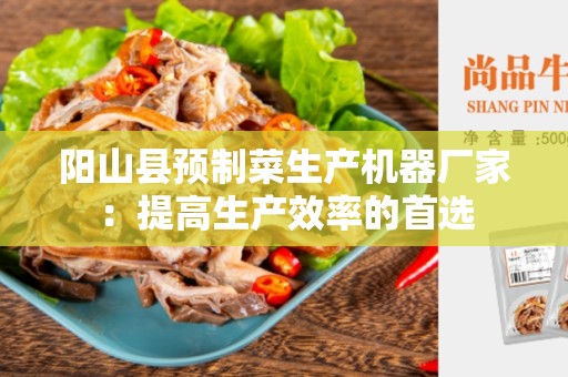 阳山县预制菜生产机器厂家：提高生产效率的首选