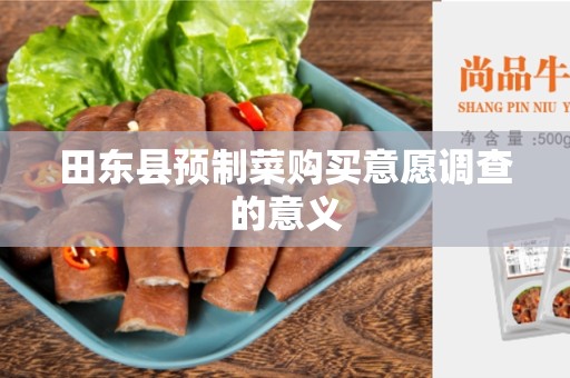 田东县预制菜购买意愿调查的意义