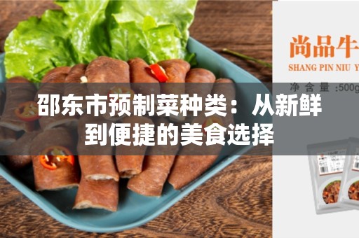 邵东市预制菜种类：从新鲜到便捷的美食选择