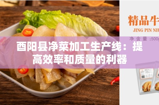 酉阳县净菜加工生产线：提高效率和质量的利器