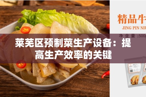 莱芜区预制菜生产设备：提高生产效率的关键
